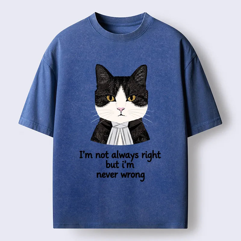 Kyoto-Lion Wise Cat Quote Washed T-Shirt