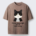 Kyoto-Lion Wise Cat Quote Washed T-Shirt