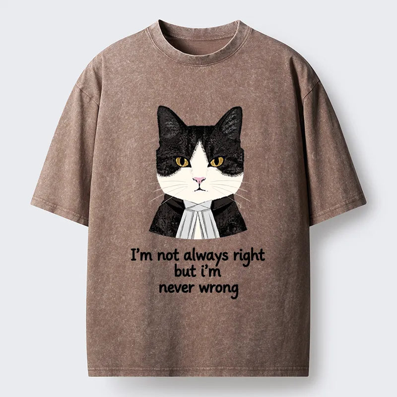 Kyoto-Lion Wise Cat Quote Washed T-Shirt