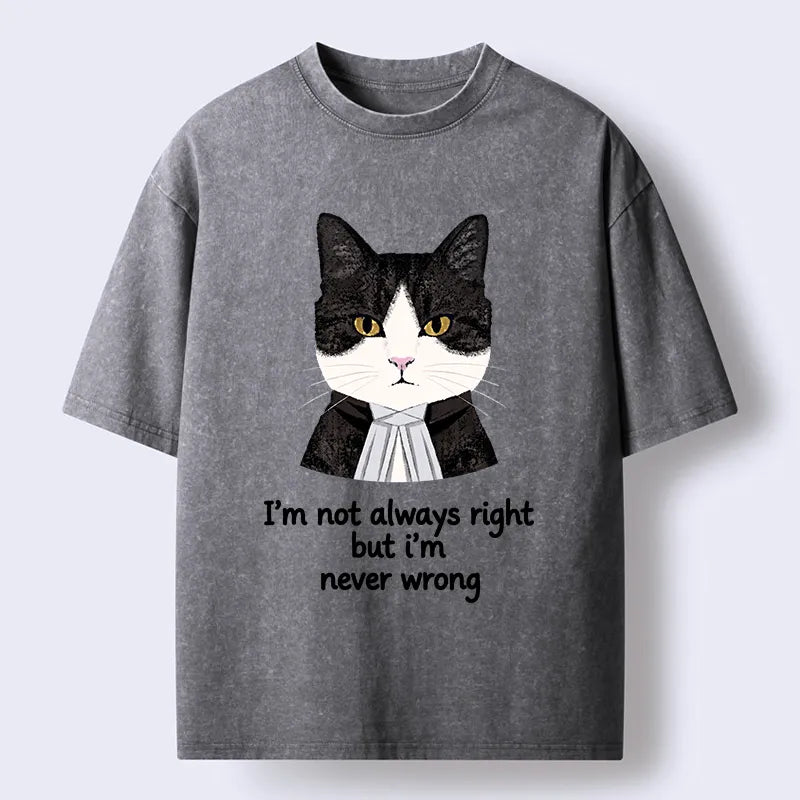 Kyoto-Lion Wise Cat Quote Washed T-Shirt