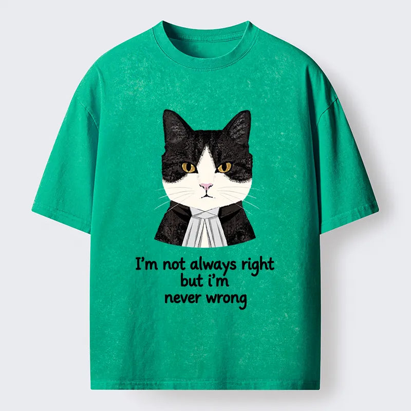 Kyoto-Lion Wise Cat Quote Washed T-Shirt