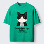 Kyoto-Lion Wise Cat Quote Washed T-Shirt