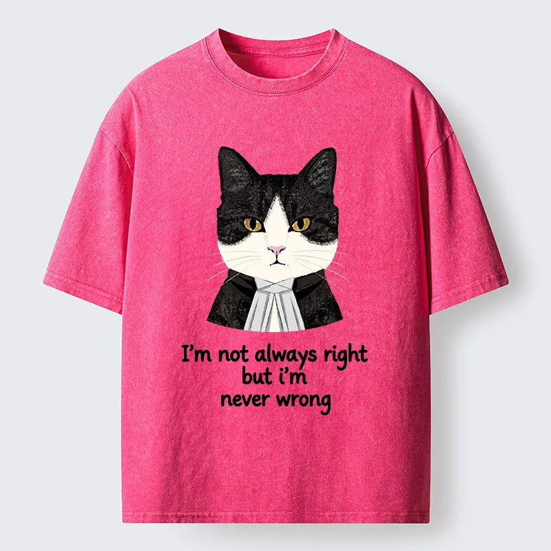 Kyoto-Lion Wise Cat Quote Washed T-Shirt