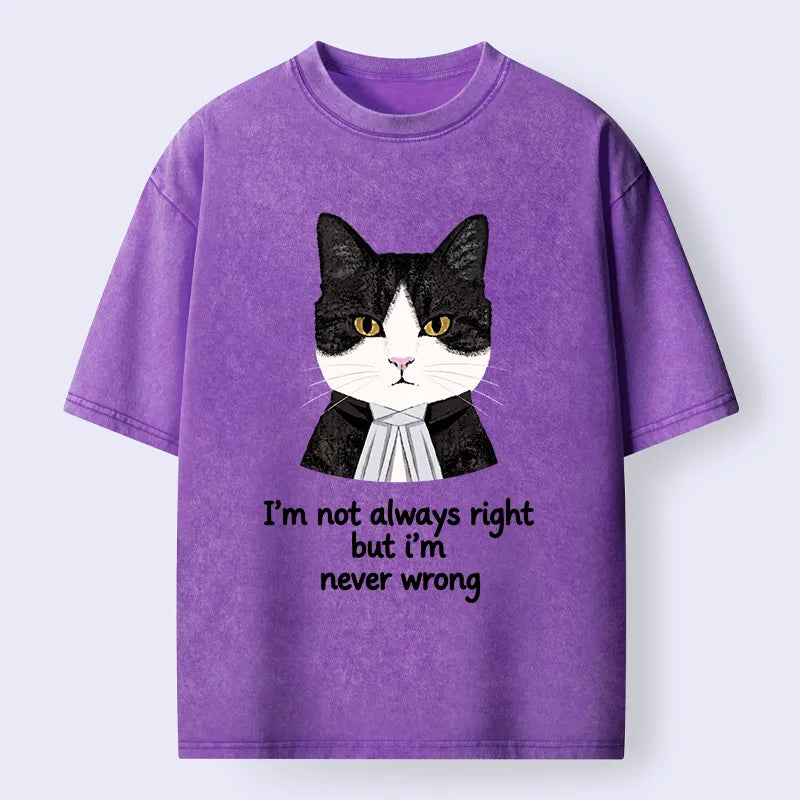 Kyoto-Lion Wise Cat Quote Washed T-Shirt
