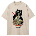 Vintage Japanese Cat Ramen Tee Gift Idea