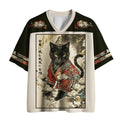 Kyoto-Lion Traditional Robe Cat Art Mesh Jersey