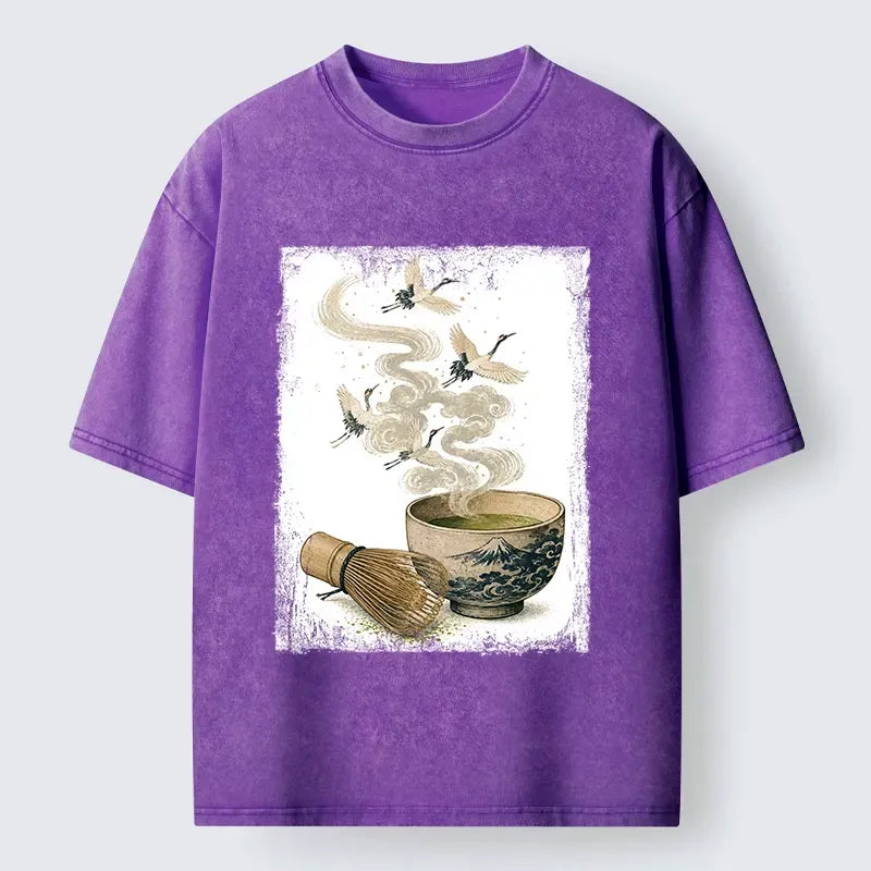 Free Shipping Wabi Sabi Crane Print Tee