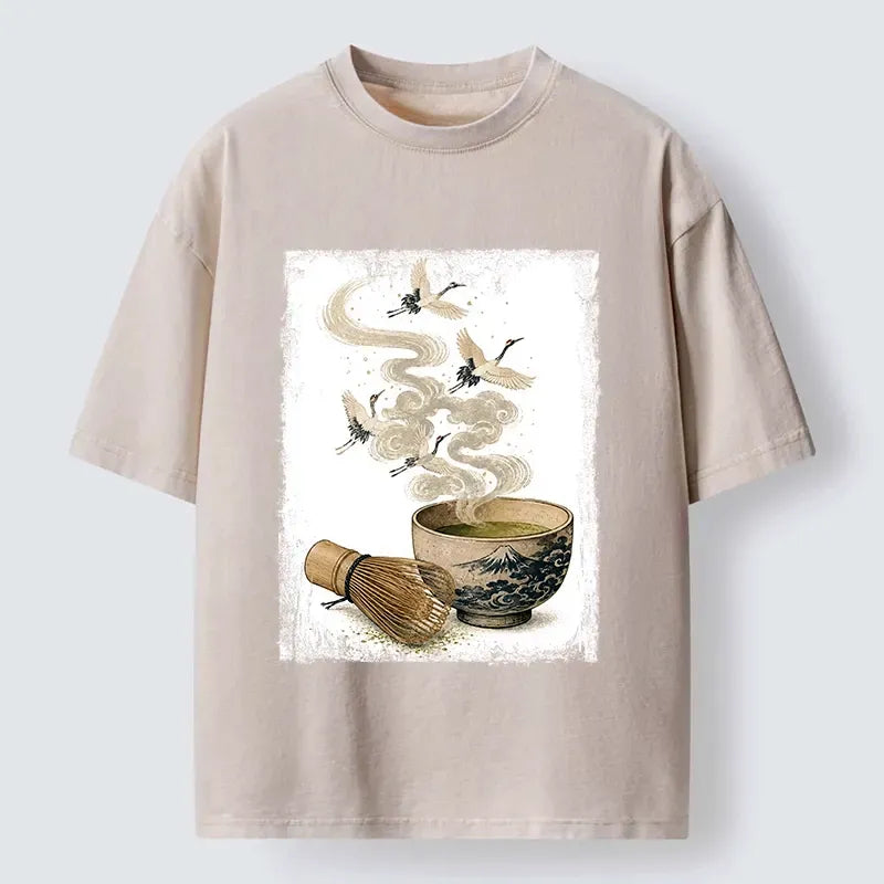 Free Shipping Wabi Sabi Crane Print Tee