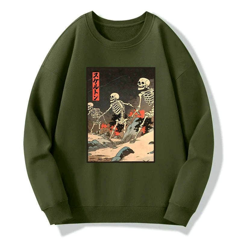 japanese skeleton sweatshirt best seller