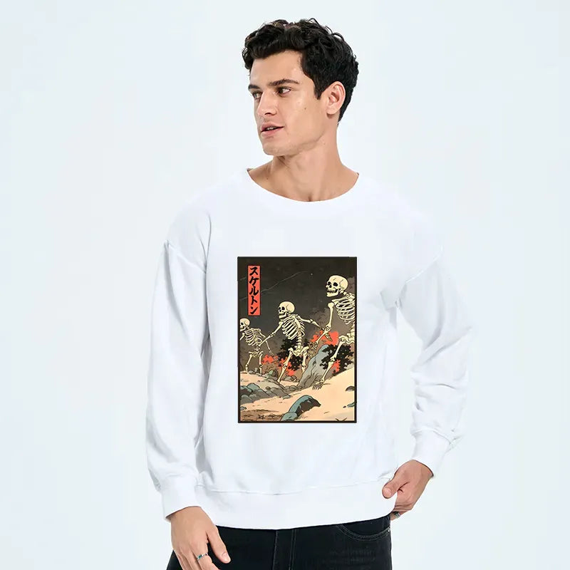 Kyoto-Lion Japanese Rising Skeletons Sweatshirt