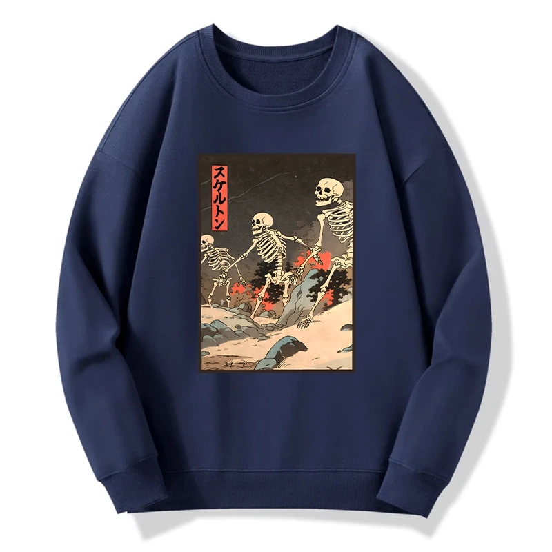 japanese rising skeleton sweatshirt