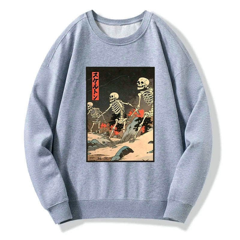 Kyoto-Lion Japanese Rising Skeletons Sweatshirt