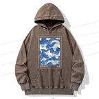 Japanese retro wave hoodie for daily wear