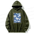 Japanese retro wave hoodie for daily wear