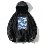 Japanese retro wave hoodie for daily wear