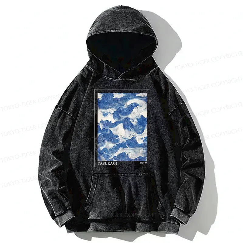 Japanese retro wave hoodie for daily wear