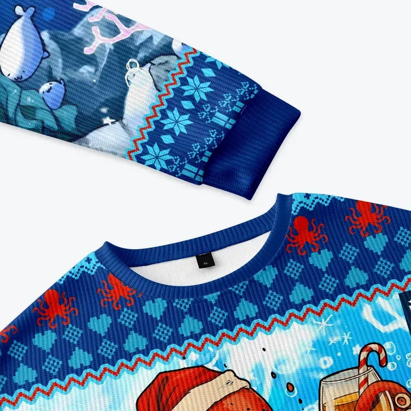 Kyoto-Lion Christmas Octopus Christmas Ugly Sweatshirt