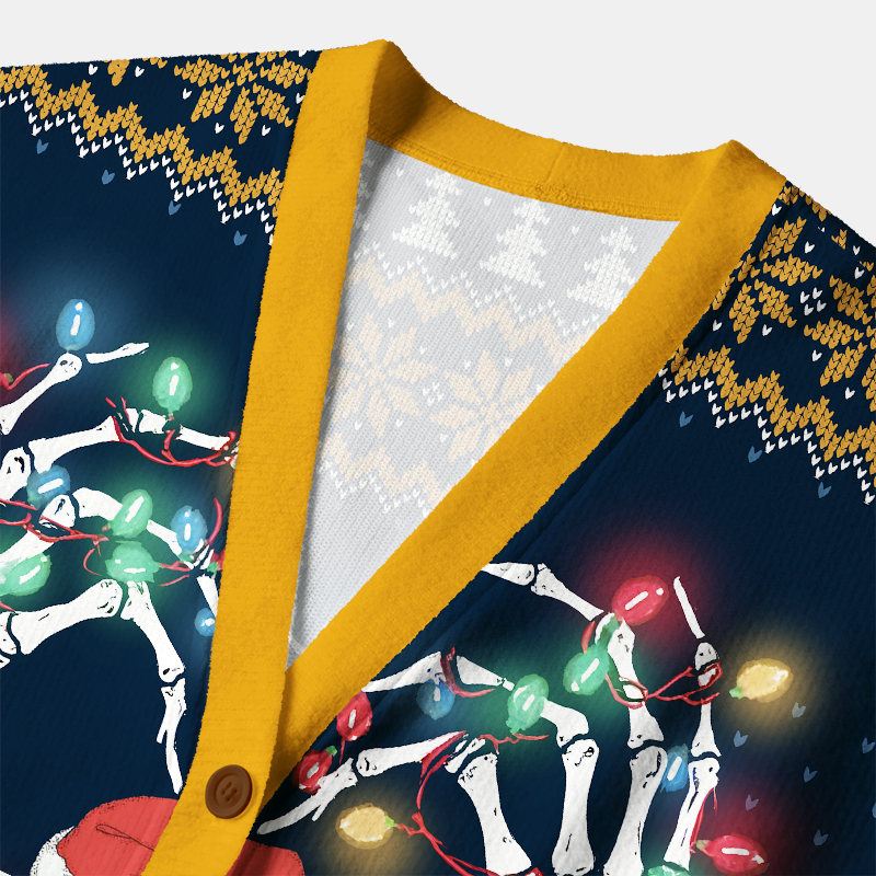 Kyoto-Lion Dead Inside, Festive Outside Ugly Cardigan Sweater
