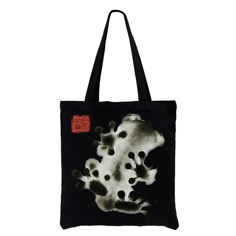 Kyoto-Lion Ink Painting Frog Tote Bag