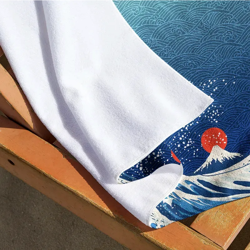 Japanese Wave Beach Towel for Summer