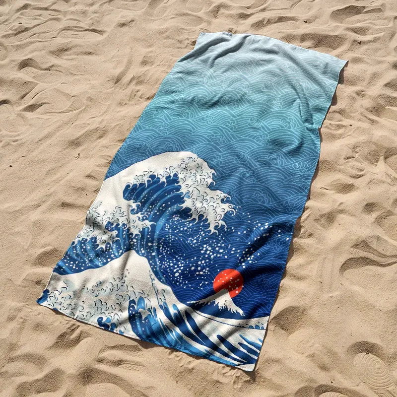 Ukiyo-e Great Wave Microfiber Towel
