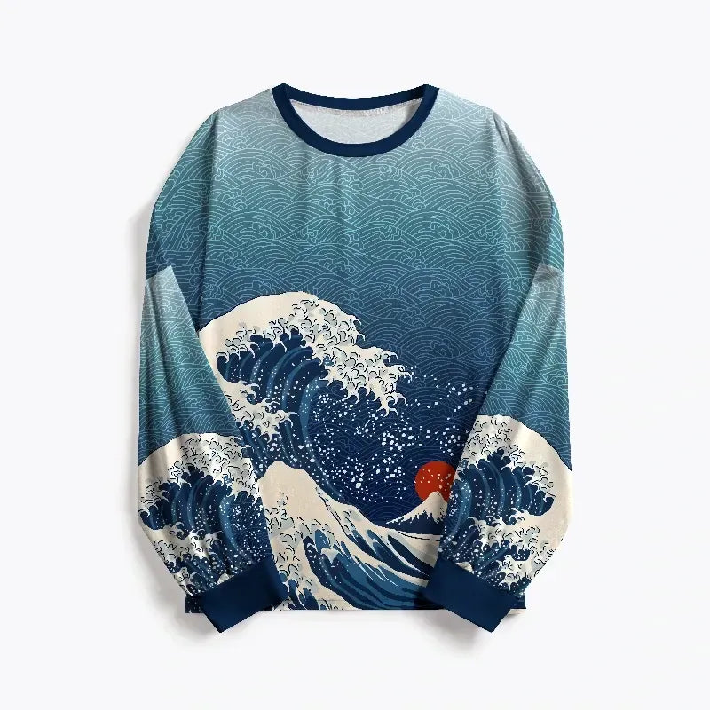Kyoto-Lion The Great Wave Off Fuji Family Pajama Sets