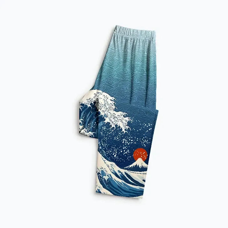 Kyoto-Lion The Great Wave Off Fuji Family Pajama Sets