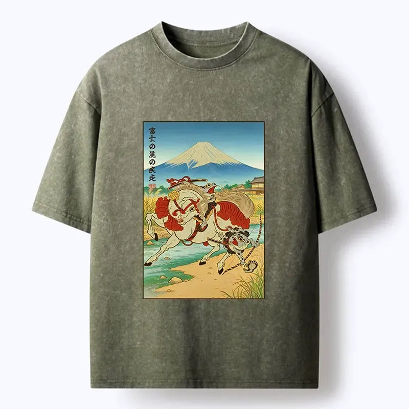 Japanese Washed T-Shirt for Vacation