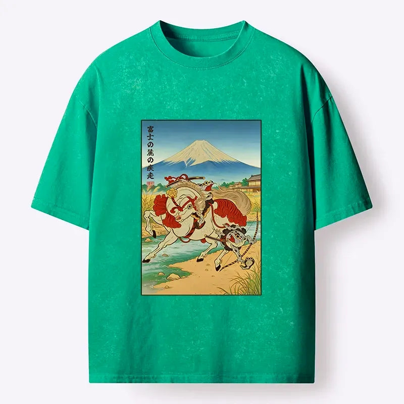 Samurai Frog Mount Fuji T-Shirt