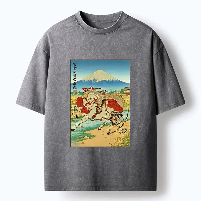 Japanese Washed T-Shirt for Vacation