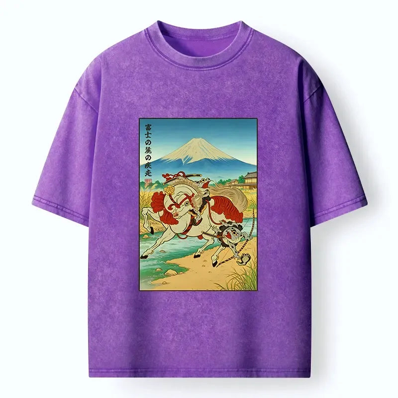 Samurai Frog Mount Fuji T-Shirt