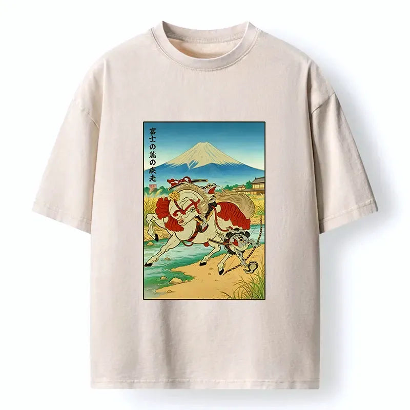 Samurai Frog Mount Fuji T-Shirt