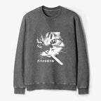 Japanese Retro Cat Sweatshirt for Men