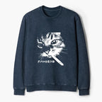 Japanese Retro Cat Sweatshirt for Men