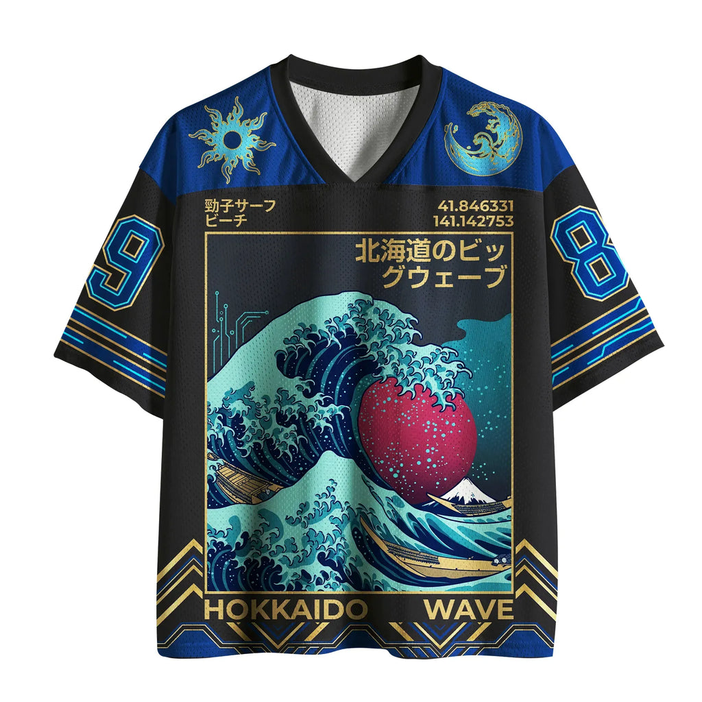 Ukiyo-e Style Mesh Jersey for Streetwear