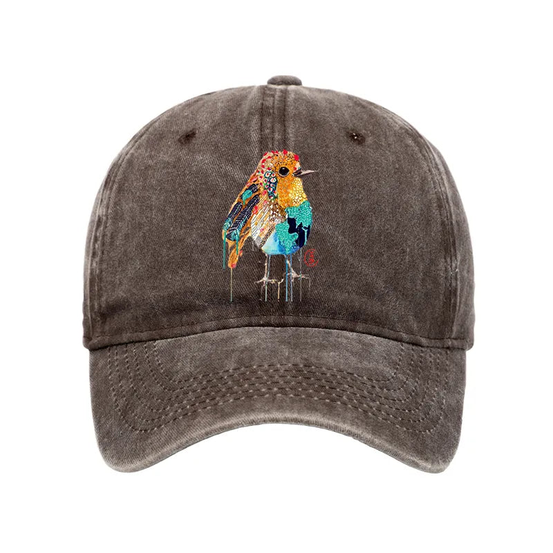 Kyoto-Lion Sparkly Wild Bird Washed Cap