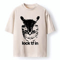 Kyoto-Lion Serious Cat Meme Washed T-Shirt