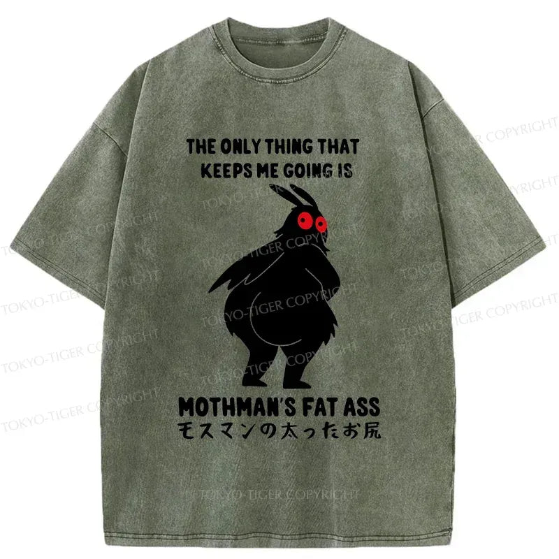 Funny Mothman Japan Washed T-Shirt for Summer