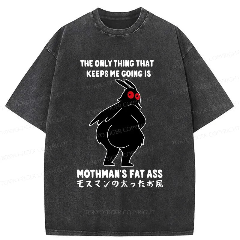 Funny Mothman Japan Washed T-Shirt for Summer