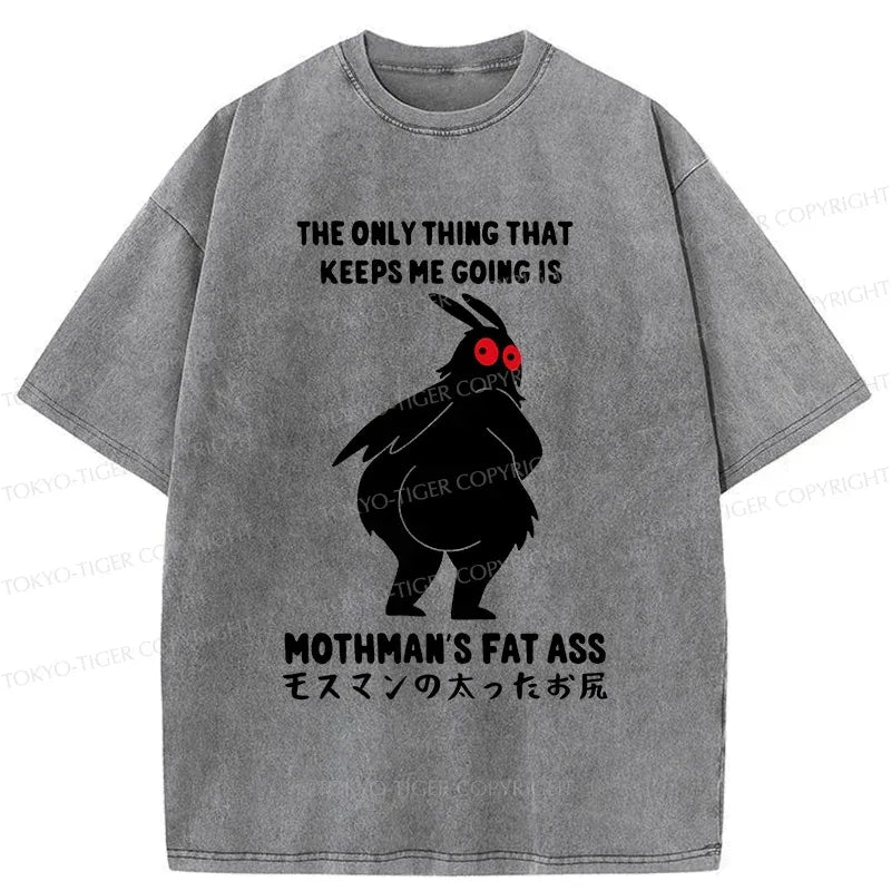 Funny Mothman Japan Washed T-Shirt for Summer