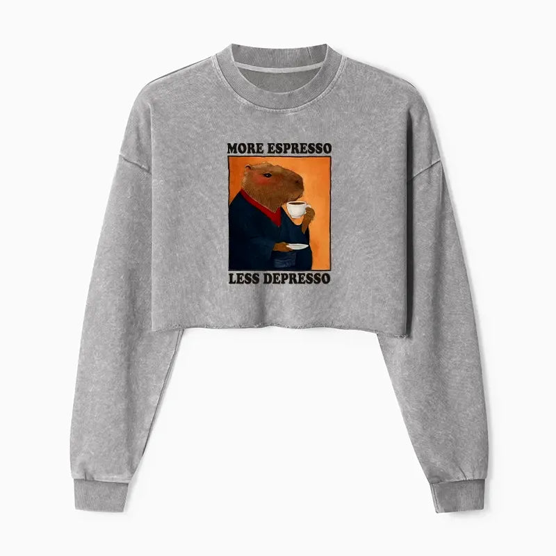 Washed Cotton Capybara Sweatshirt for Daily Wear