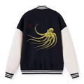 japanese octopus embroidery varsity jacket