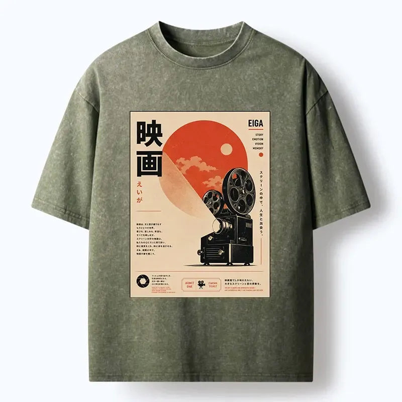 Vintage Japanese Cinema T-Shirt for Summer