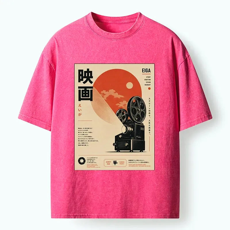 Vintage Japanese Cinema T-Shirt for Summer