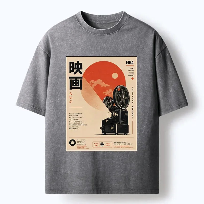 Vintage Japanese Cinema T-Shirt for Summer