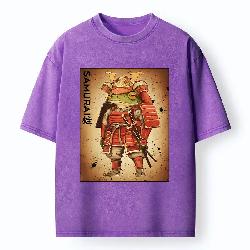 Kyoto-Lion Frog Japanese General Washed T-Shirt