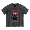 merry fluffmas black cat unisex kids tee
