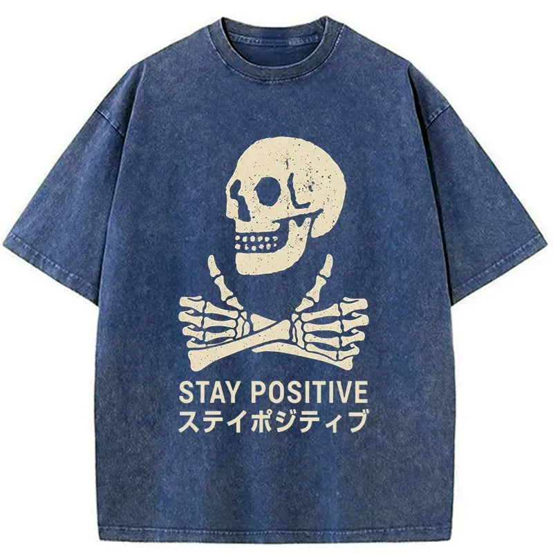 Japanese Vintage Washed T-Shirt for Daily Wear