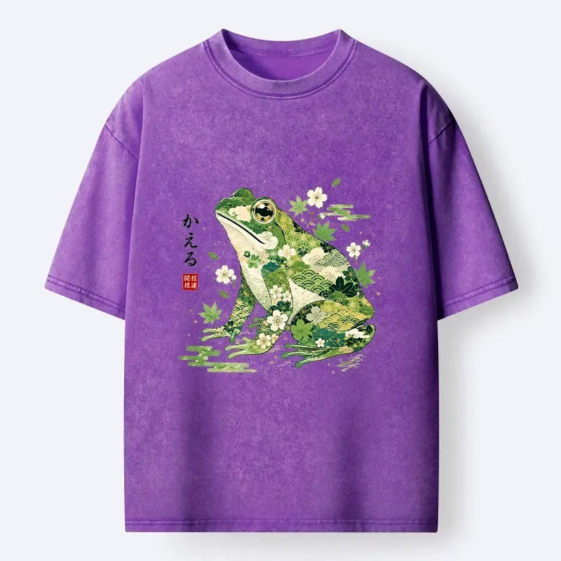 washed retro floral tee for daily wear