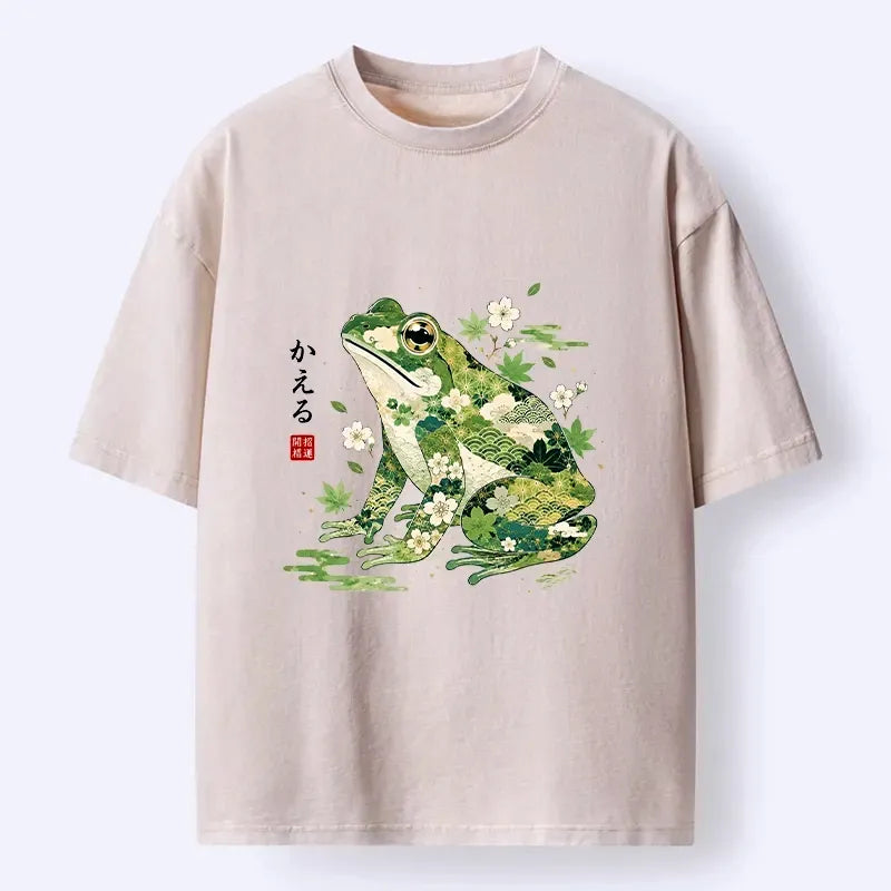 Japanese frog t-shirt for good fortune